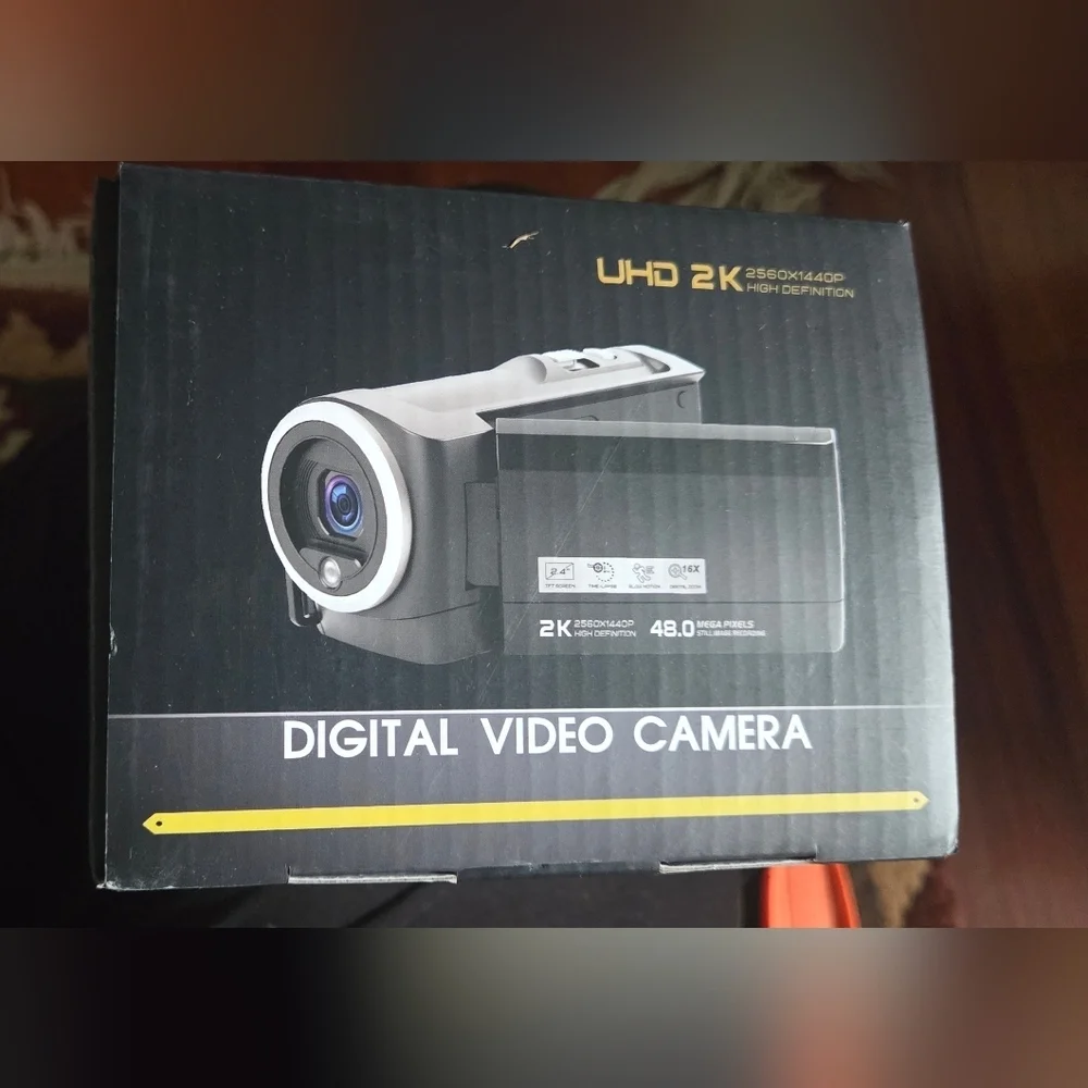 FLATIC 2K Camcorder, 48MP Video Camera, 16X Digital Zoom Vlogging Camera